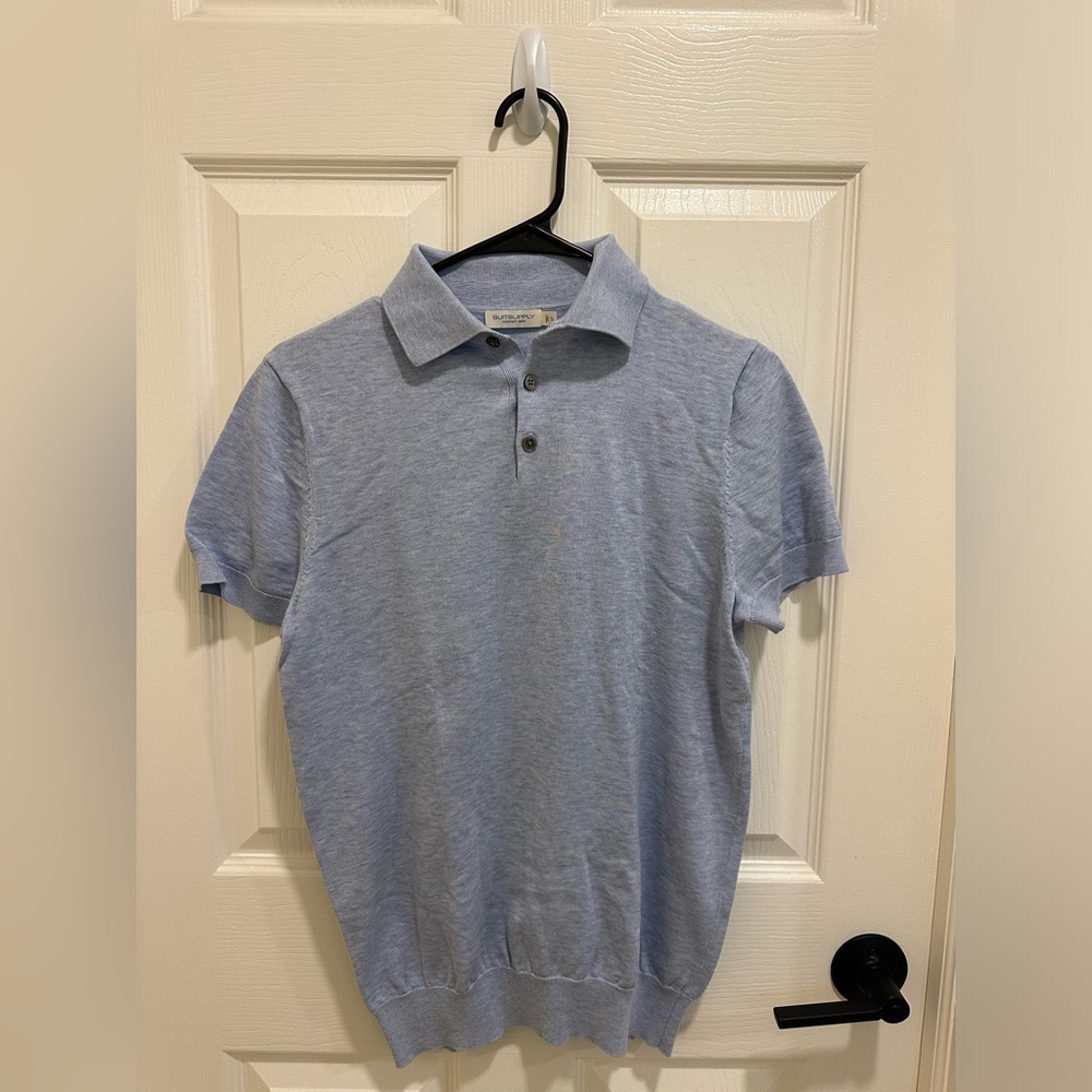Suitsupply Men Small Light Blue Polo